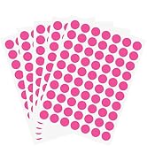 PARLAIM 1050 PCS 3/4 Inch Round Color-Code Dot Stickers,Fluorescent Pink Stickers Label Circle St...