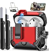Polislime for AirPods 4 Generation Case with Phone Stand,Full Drop Protection Automatic Snap Swit...