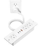 Recessed Power Strip with 45W USB-C Fast Charging, HEZI Furniture Drawer Outlet Plug in 3 Outlets...