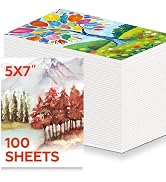 100 Sheets Watercolor Paper Bulk,5 x 7 Inch Cold Press 140 lb/300 GSM Water Color Paper for Kids ...