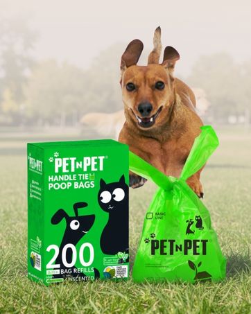 tie handle dog poop bag