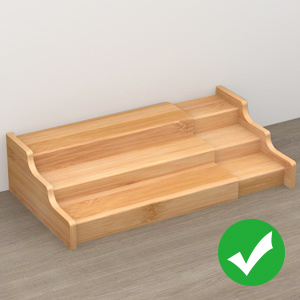 3 tier bamboo wood expandable spice rack cabinet organizer