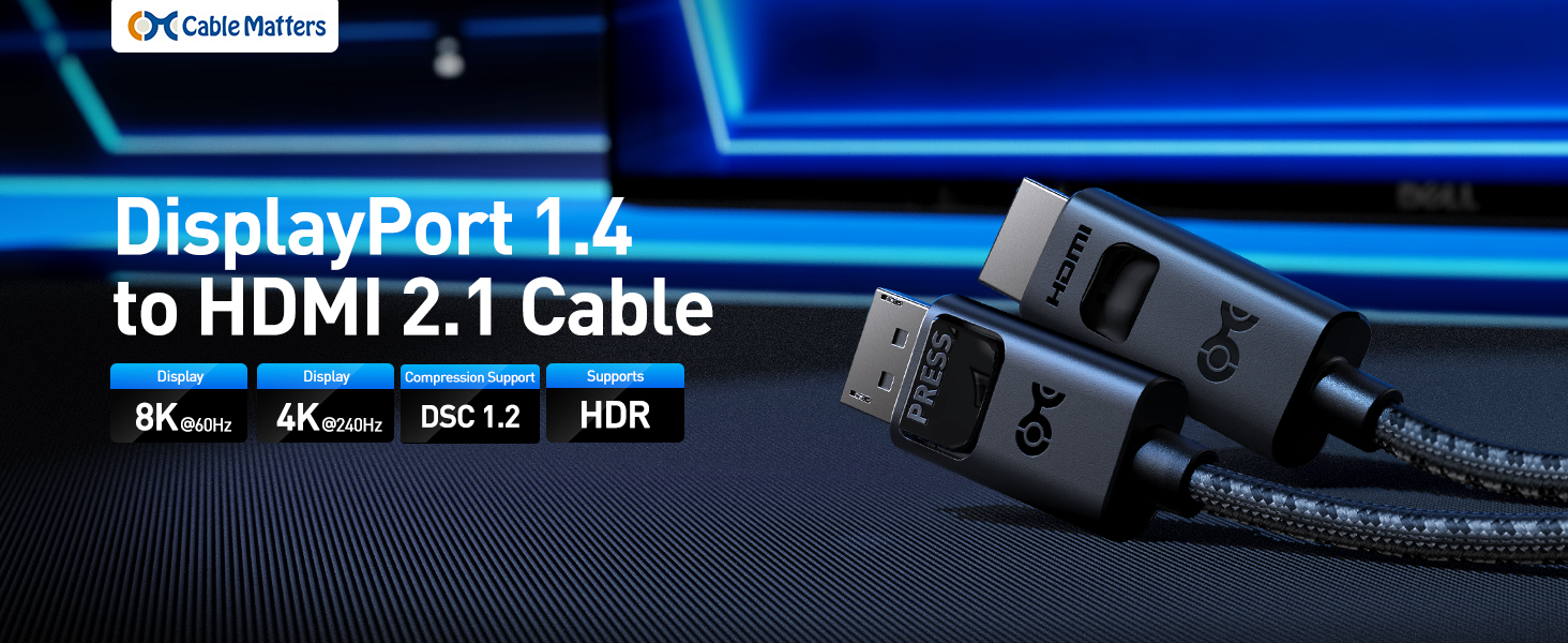 DisplayPort to HDMI Cable