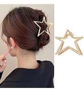 Star Hair Claw Clips Metal Gold Hair Clips Star-Shape Claw Clips for Thick or Thin Hair Nonslip G...