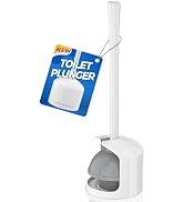 Toilet Plunger with Holder, Plunger with Holder for 5.3-inch Toilet Drain, Plungers for Bathroom ...