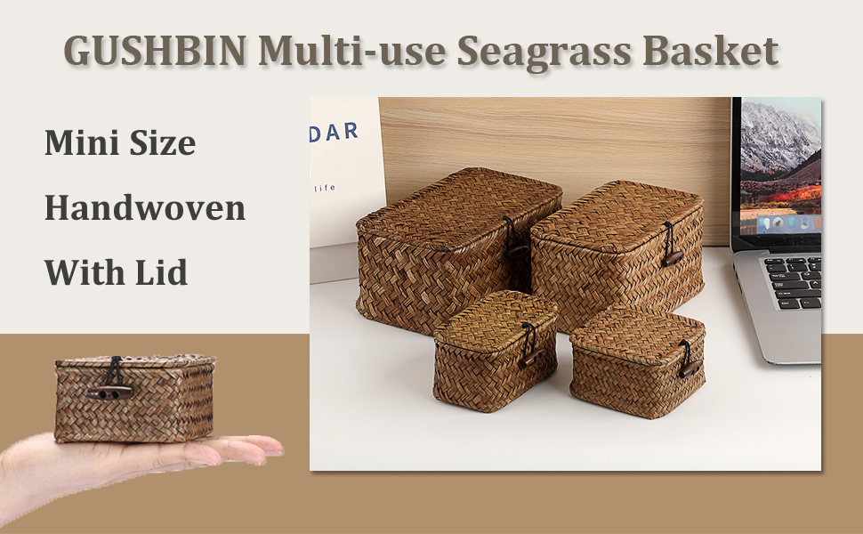 Wicker Basket for Shelf Woven Wicker Storage Bins wicker shelf basket Handwoven Natural Basket Bin
