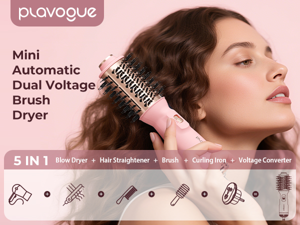 Mini Dual Voltage Hair Dryer Brush