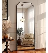 GLSLAND 21"x56" Petal Arched Black Full Length Mirror – Wall Hanging or Floor Mirror, Modern Alum...