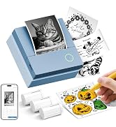 ETIKEZ Sticker Printer, PM290C Portable Mini Printer, Inkless Bluetooth Sticker Maker with 3 Roll...