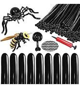 KAWKALSH 150pcs Long Balloons with Pump, Black 260 Balloons Animal Kit Premium Latex Twisting Mod...