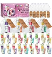 AZEN 60 Sets Bulk Gifts, Hand Cream and Lip Balm Bulk Set with Organza Bag Thank You Card, Baby S...