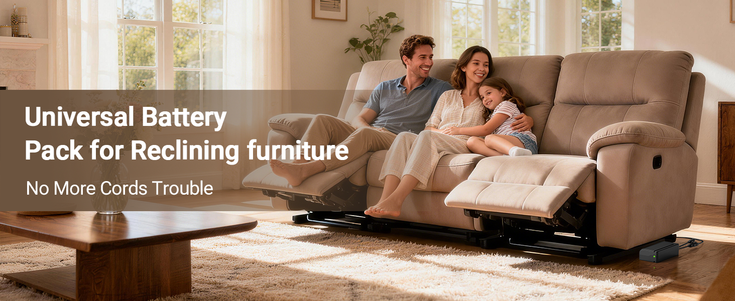 battery pack for reclining furniture