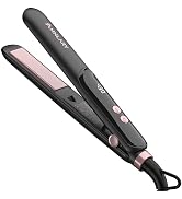ANNLARY Mini Hair Straightener, Portable Small Flat Iron for Travel | Dual voltage with LED displ...