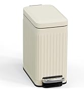 SolaceCove Bathroom Trash can with lid Soft Close, 6 Liter/1.6 Gallon Step Pedal Stainless Steel ...