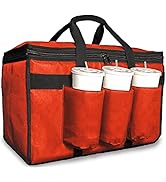 FRESHIE Insulated Food Delivery Bag with Cup Holders/Drink Carriers Premium, for Doordash, Uber E...