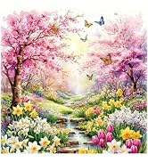 DIADAY Large Diamond Art Painting Kit for Adults Cherry Blossom, 16x16 Inch | 5D Diamond Art Kits...