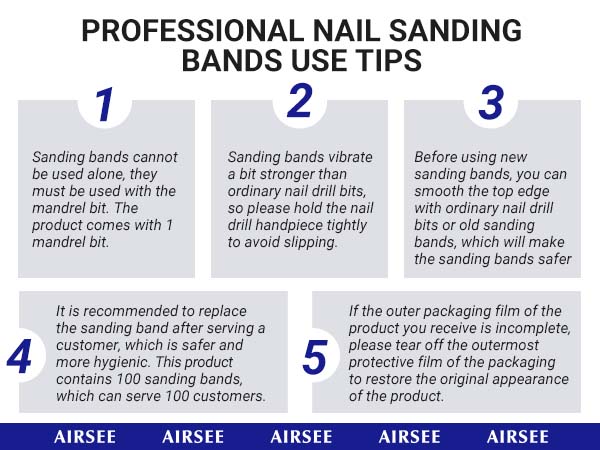 Professional Nail Sanding Bands Use Tips