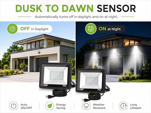 dusk to dawn outdoor flood light
