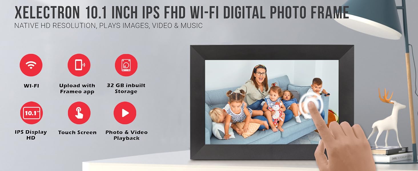 XElectron Digital Picture Frame, Photo Frame, WiFi Phonto Frame, HD Frame, Full HD Picture Frame