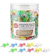 Yalis Push Pins 600 Count Clear Multicolored, Standard Thumb Tacks Steel Point and Clear Multi-Co...