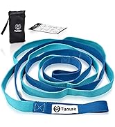 Tumaz Stretching Strap - 10 Loops & Non-Elastic Yoga Strap - The Perfect Home Workout Stretch Str...