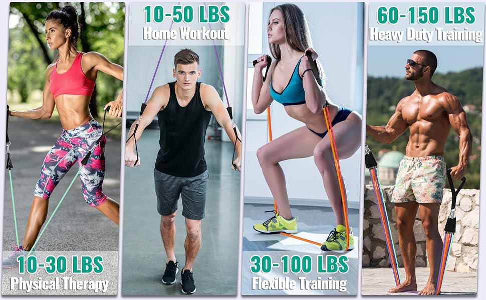 bandas elasticas fitness de resistencia work out bands stretch bands for physical therapy