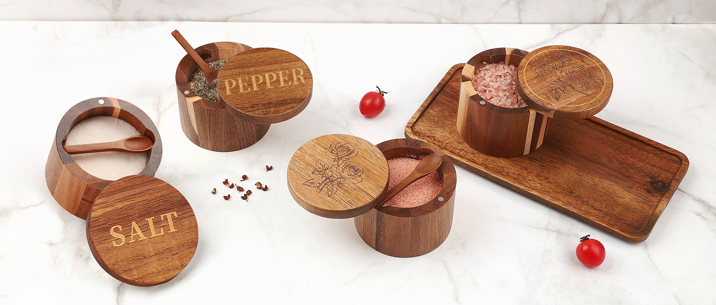 acacia wood salt cellar