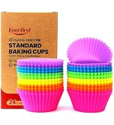Eoonfirst Reusable Non-Stick Silicone Baking Cups, BPA Free, Muffin Liners for Cupcakes, Dishwash...