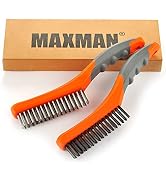 Wire Brush Set,Heavy Duty Carbon Steel and Stainless Steel Wire Scratch Brush for Cleaning Rust w...
