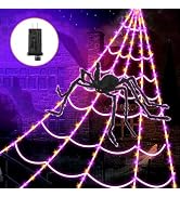 Giant Spider Webs Halloween Decorations - Outdoor Halloween Decor Lights with 250 LEDs,16.4FT Net...