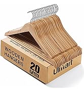 Ulimart Wooden Hangers 20 Pack Smooth Finish Wood Hanger,Sturdy Clothes Hanger for Suit,Jacket, P...