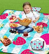 Extra Large Picnic Blanket Waterproof,80"x 80"Foldable Machine Washable Beach Blanket,Outdoor Bla...