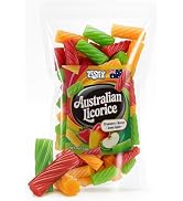 Australian Licorice Candy – 1 lb Soft Gourmet Licorice Mix – Green Apple, Mango & Strawberry Flav...