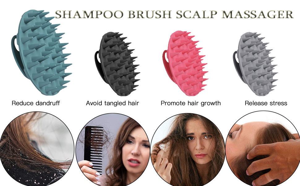 scalp massager shampoo brush head hair cleansing scrubber