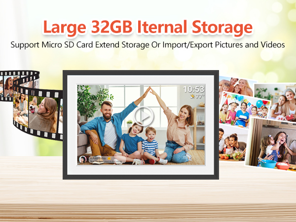 32GB FRAMEO 10.1 Inch Smart WiFi Digital Photo Frame