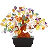 NUKAYAI Natural Colorful Crystal Tree Money for Office Home Room Desk Decor Positive Spiritual En...