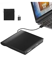 ORIGBELIE External CD/DVD Drive for Laptop, USB 3.0 CD Burner +/-RW CD ROM External DVD Drive Por...