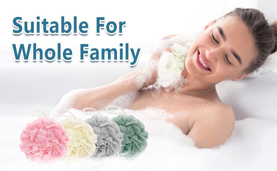 Awontar Bath Loofah Sponge, 60G Shower Loofah Exfoliating Body Scrubber Sponge