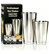 Professional Bar Shaker for Bartending, Stainless Steel Weighted Shaker Tins, Martini Drink Shake...