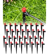 Landtouch 36 Pack Drip Irrigation Parts, Quick Connect 8-Outlet Adjustable 360° Emitters for Gard...