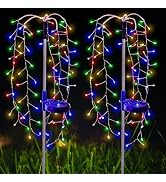 liboyixi Solar Garden Christmas Lights, 1Pack Solar Willow Tree Lights, 200LEDs Solar Fairy Pathw...