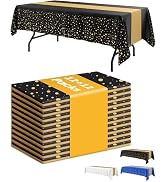 Niuara New Year Table Cloth for Rectangle Table and Table Runner Set - 12+12 Pack, Plastic Table ...