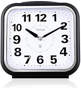 Tinload 5.5" Large No Ticking Analog Alarm Clock,Silent Readable for Seniors,Easy to Set,Gradual ...
