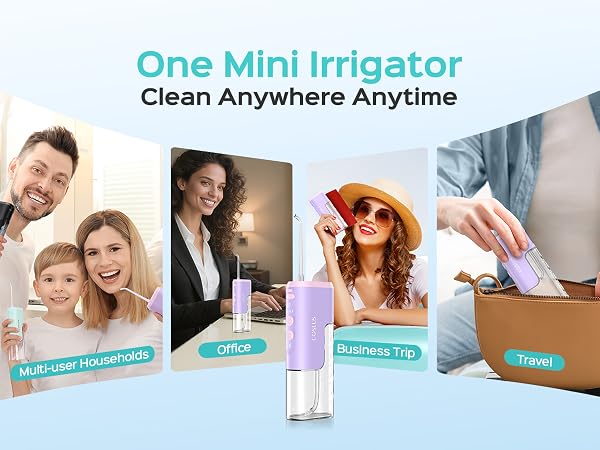 COSLUS Mini Water Flosser for Travel: Portable Compact Design, Cordless Oral Irrigator for Braces