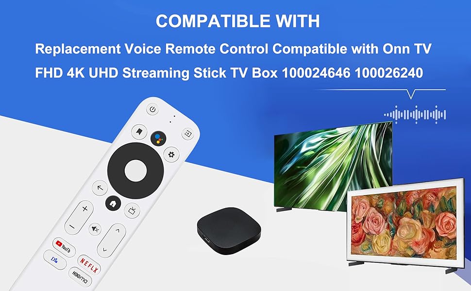 Remote Control Compatible with Onn TV FHD 4K UHD Streaming Stick TV Box