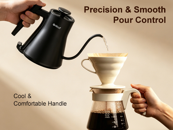 Electric kettle gooseneck tea kettle boiling hot water automatic shut off pour over coffee kettle