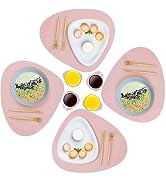 GIVERARE Placemats Set of 4 Coasters and 4 Faux Leather Place mats, Heat-Resistant Placemat 17x14...