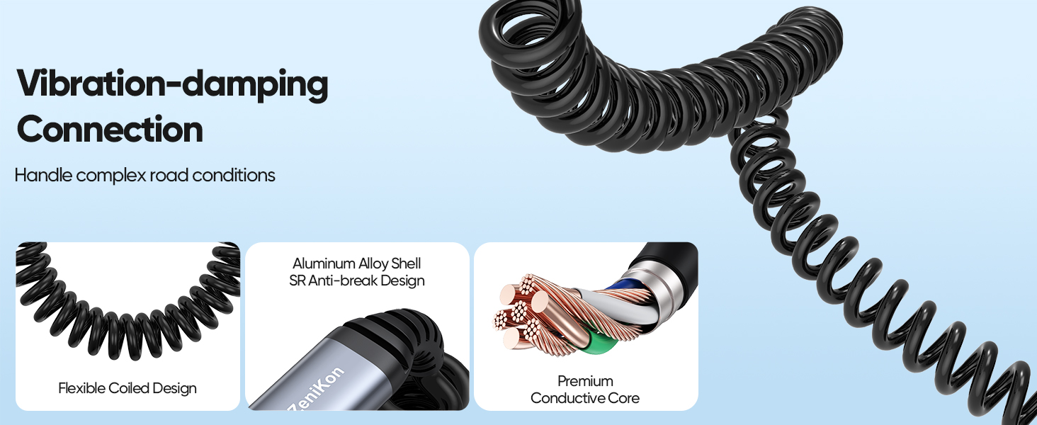 coiled usb c cable