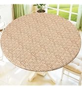 Moosfor Printed Spandex Round Tablecloth Fitted Table Cloth for 45-56 Table | Circle Patterned El...