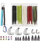Senko-Worms-Bass-Fishing-Lure-Kit-Wacky-Rig-Worms-Soft-Plastic-Stick-Baits3 4" 5" 6 inch